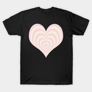 Sugar Pink and Cream Layered Heart T-Shirt